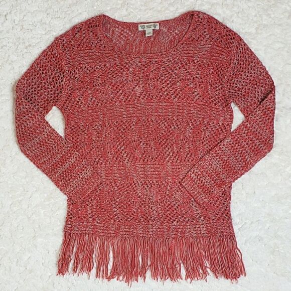 Size Small Vintage America Brand Fringe Trimmed Sweater - Picture 3 of 8